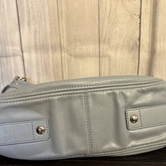 Coach Zoe Hobo Bag Light Blue Leather G1032-B14706 Silver Hardware Like New - Picture 7 of 7